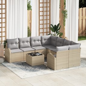 vidaXL Set de canapele pentru grădină 9 pcs Bej 55 x 55 x 37 cm