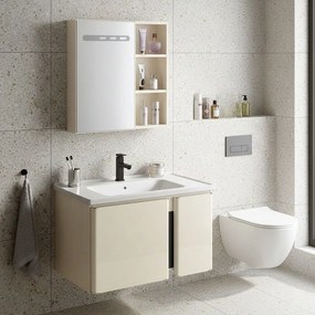 Set mobilier de baie cu lavoar Tula 60cm Beige