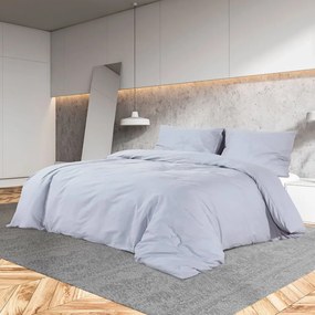 vidaXL Set cu husă de pilotă, gri, 135x200 cm, microfibră
