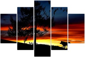 Tablou - Silueta unui lup (150x105 cm)