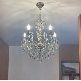 Lustra Bronz Masiv Bebek cu 8 Brate, Desing Renesans, Bronz Antichizat - Bussy Lighting 0107-57-08