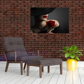 Tablou - Femeia cu flori (90x60 cm)