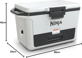 Lada frigorifica Ninja FrostVault FB151EUWH, 47 l, Pasiva, 80 doze, Pastreaza gheata pana la 6 zile, Compartiment uscat, Alba