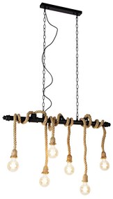 Lampă suspendată inteligentă neagră cu 6 lumini inclusiv Wifi G95 - Plural