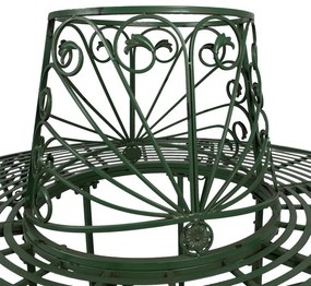 Banca de gradina, verde, din metal, aspect vintage