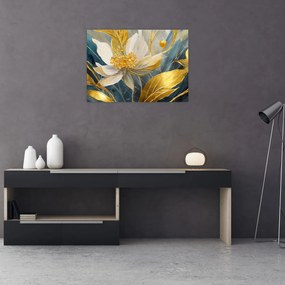 Tablou - Pictura de flori de aur (70x50 cm)