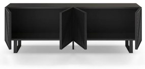 Comodă TV neagră 161x55x35 cm Peta – Marckeric