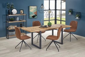 Set masa extensibila Horus L126-206 cm + 4 scaune K237 maro