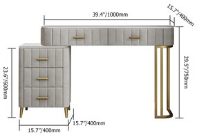 Masa de toaleta pentru machiaj in stil Art Nouveau Culoare - Gri DEPRIMO 11677