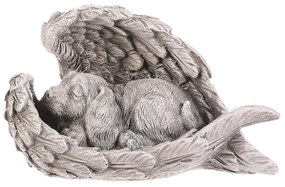 Decorație funerară Câine în aripi, poliresină,gri, 13 x 7 x 8 cm