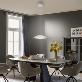 Schöner Wohnen LENTE 14606-16 – lampă suspendată LED dimabilă pe cablu, 17 W, 230 V, Ø 40 cm, albă