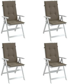 vidaXL Perne scaun spătar înalt 4buc melanj gri taupe120x50x4cm textil