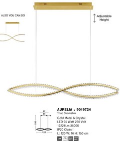 Lustra LED suspendata design elegant AURELIA 95W aurie