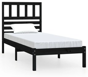 3101017 vidaXL Cadru de pat, 100x200 cm, negru, lemn masiv de pin