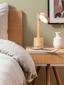 Lampa de masa LED din lemn de frasin natur Okinawa