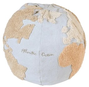 Fotoliu puf pentru copii albastru/bej World Map – Lorena Canals