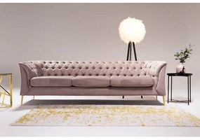 Canapea cu 3-locuri de lux, roz învechit, NIKOL 3 ML