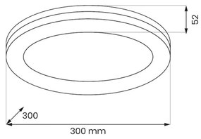 Plafonieră LED pentru baie MARLON, 36 W, 230 V, Ø 30 cm, IP54, albă