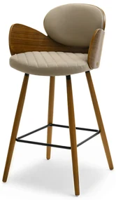 Scaun Aimee H (bej închis + nuc). Promo -16%. 1110637