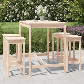3154745 vidaXL Set mobilier de bar pentru grădină, 5 piese, lemn masiv de pin