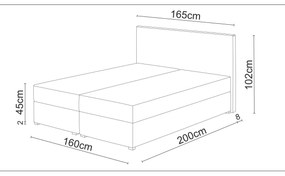 Pat matrimonial Boxspring 140 cm Fade 1 (gri deschis) ( cu saltea și sp. depozitare). 1046472