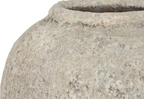 Vază decorativă, stil rustic artizanal, culoare gri, din teracotă, „Terracotta”