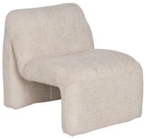 Fotoliu bej cu tapițerie din țesătură bouclé – Ixia