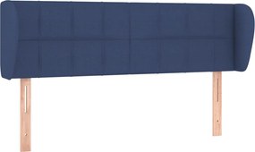 vidaXL Tăblie de pat cu aripioare, albastru, 147x23x78/88 cm textil