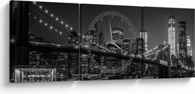 Tablou cu podul Brooklin în New York (cu ceas) (90x30 cm)