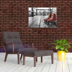 Tablou cu pantofi cu role vechi roșii (70x50 cm)