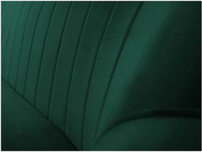 Canapea cu tapițerie din catifea Mazzini Sofas Benito, verde închis, 188 cm