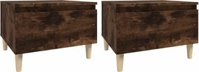 vidaXL Mese laterale 2 buc. stejar fumuriu 50x46x35 cm lemn compozit