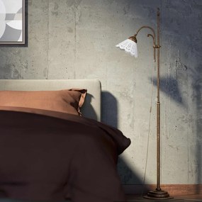 Lampadar din alama si abajur ceramic Zefira