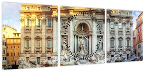 Tablou - Fântâna Trevi (cu ceas) (90x30 cm)