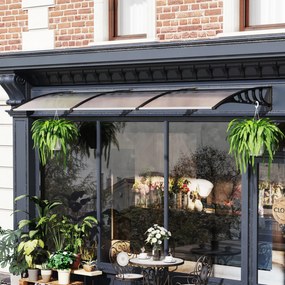 Outsunny Copertina moderna din policarbonat si aluminiu pentru balcoane, ferestre si usi, copertina pentru exterior | Aosom Romania