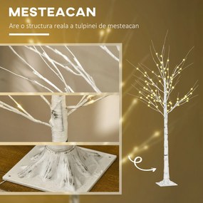 HOMCOM Lumina artificiala pentru copac de mesteacan alb, cu lumina LED pentru interior si exterior | Aosom Romania
