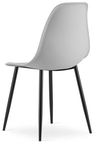 Set 2 scaune gri deschis OSAKA cu picioare negre