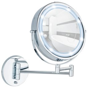 Oglindă cosmetică (5x) cu led/de mărire ø 17,5 cm Power-Loc Lumi – Wenko