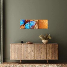 Tablou - Fluture albastru (cu ceas) (90x30 cm)