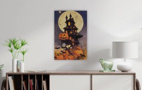 Pictură pe perete Vila înfricoșătoare, 9 LED-uri, 60 x 40 cm