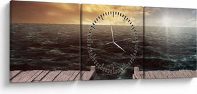 Tablou cu marea (cu ceas) (90x30 cm)