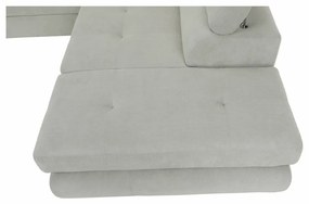 Colţar, material textil gri deschis, model dreapta, BUTON P