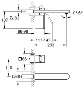 GROHE 29306003 - Baterie lavoar PLUS, 203 mm, crom lucios
