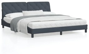 3207936 vidaXL Cadru de pat cu tăblie, gri închis, 180x200 cm, catifea