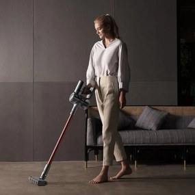 Aspirator vertical Dreame V11 VVN6, 450W, 150AW, 25000Pa, 125000 rpm, 0.5 l, 3 moduri, 90 min, OLED, HEPA, Indicatori, Gri/roșu