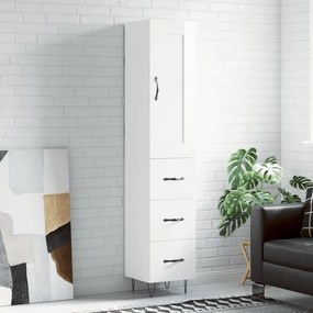 vidaXL Dulap înalt, alb extralucios, 34,5x34x180 cm, lemn prelucrat