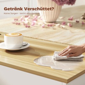 HOMCOM Insulă de bucătărie, cărucior pe roți, cu blat pliant, sertar, raft, 120 x 68 x 85 cm, Alb | Aosom Romania