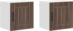 vidaXL Dulap de bucătărie 2 pcs Stejar închis 40 x 31 x 40 cm