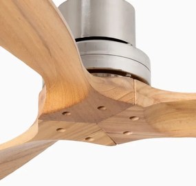 Ventilator de tavan FARO 33509DC MINI LANTAU crom/lemn d. 107 cm + telecomandă