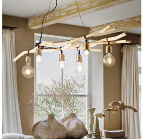 Lustră pe cablu Ideal Lux DRIFTWOOD 6xE27/60W/230V guava